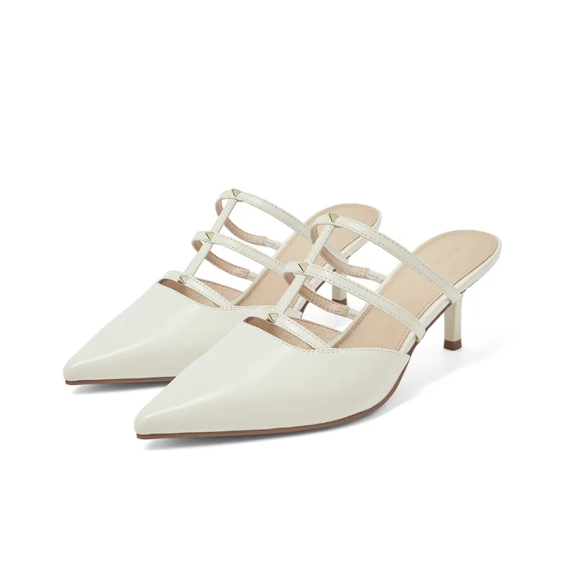 COMELY Rubber Sole Odor Resistant Quick Dry Closed Toe Slippers Women's Cream White-2