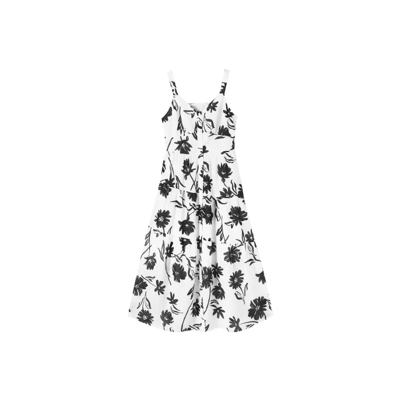 DIALOGUE Slip Dresses Women's White With Black Floral-0