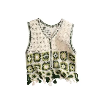 TOUCH Vests Women's Apricot Base With Green Edge
