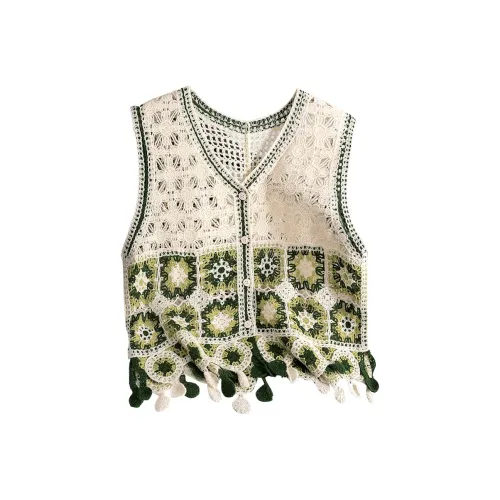 TOUCH Vests Women's Apricot Base With Green Edge
