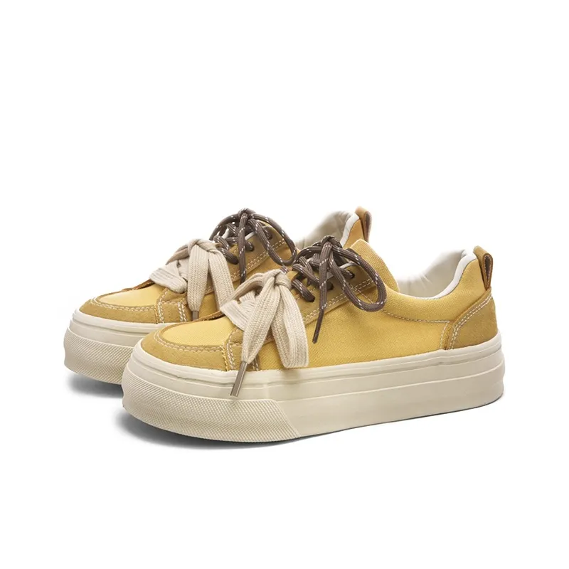 The New Age Family Low Top Skateboard Shoes Women's Yellow-1