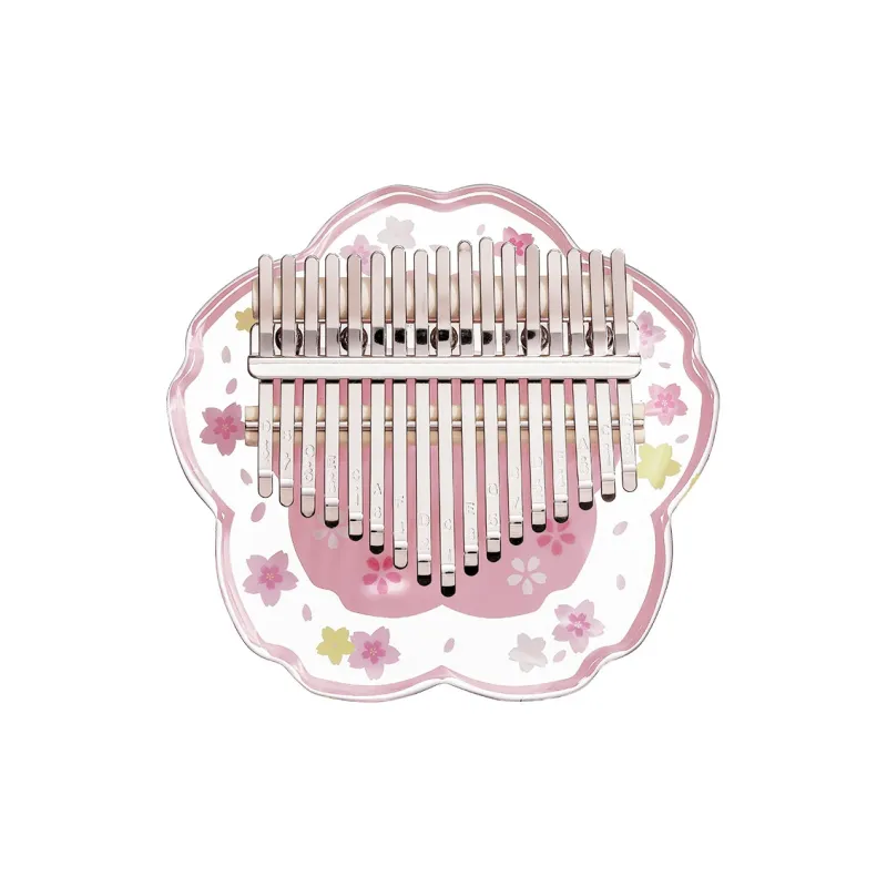 Hluru Huashu. Transparent Flower Kalimba 17 Tone/21 Tone, Acrylic Material, Panel Style Thumb Piano-0