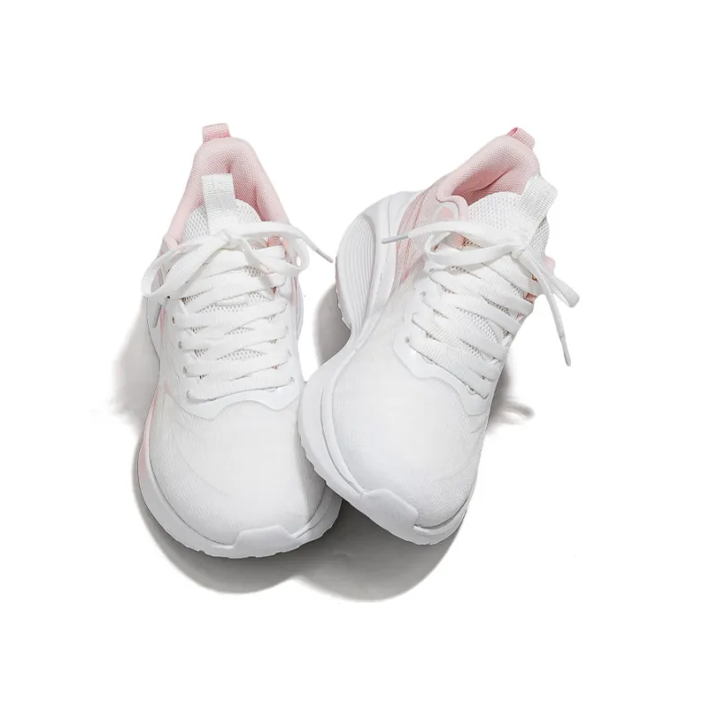 Warrior Breathable And Lightweight Low Top Casual Running Shoes Women's White Pink-3