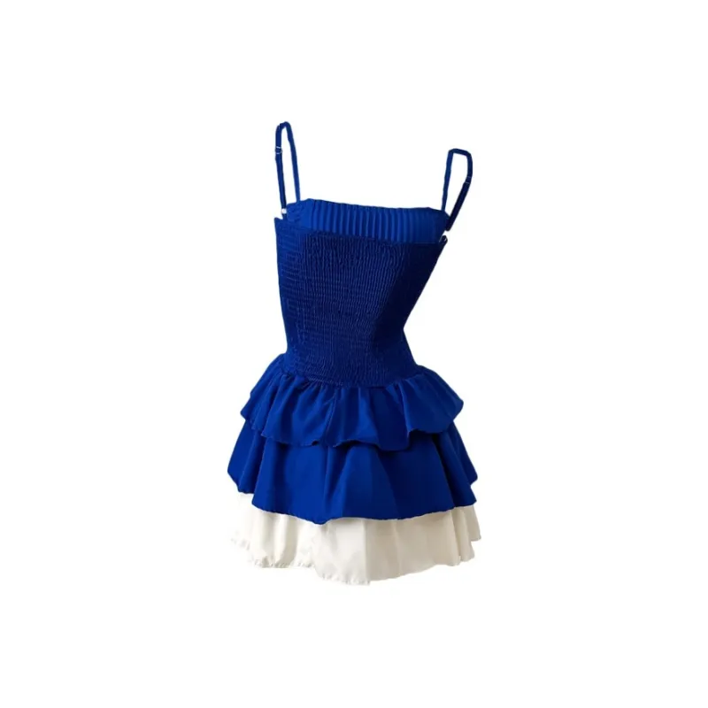 GUOZHEN Slip Dresses Women's Blue-1