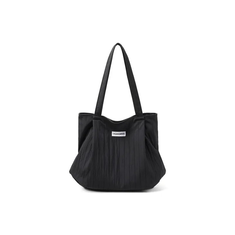 PT'SON Fabric Tote Handbag, Shoulder Bag Regular Women's Ecru/Black-13