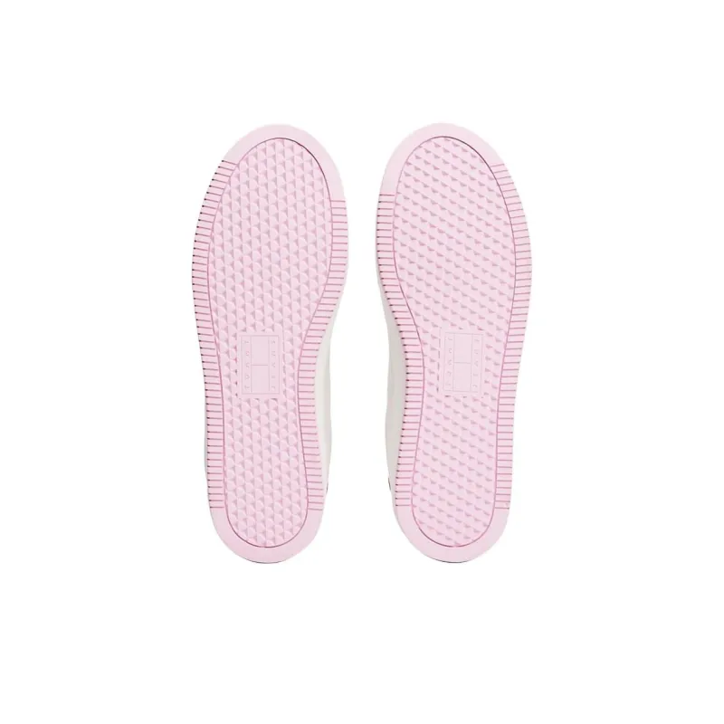 Tommy Hilfiger Trainers Low Top Skateboard Shoes Women's White Pink-5