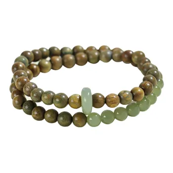 ZUIWENGLANGYASHANWENCHUANG Green Sandalwood Bracelets Unisex