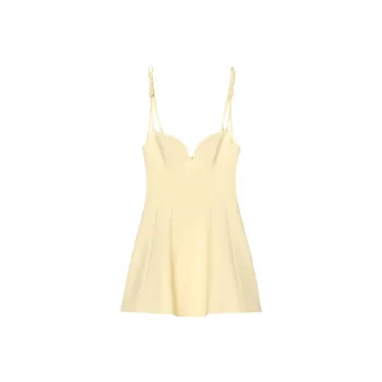 ZARA Trf Slip Dresses Women's Light Yellow