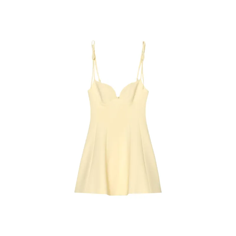 ZARA Trf Slip Dresses Women's Light Yellow-0
