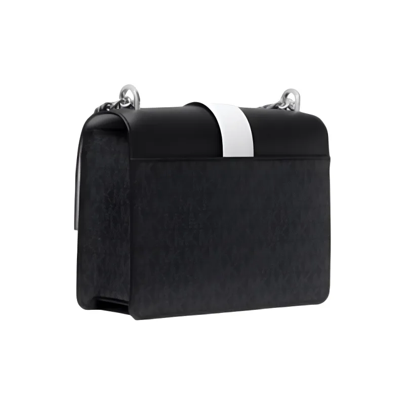 MICHAEL KORS Greenwich Artificial Leather Crossbody Bag, Shoulder Bag Trumpets Women's Black & White-1