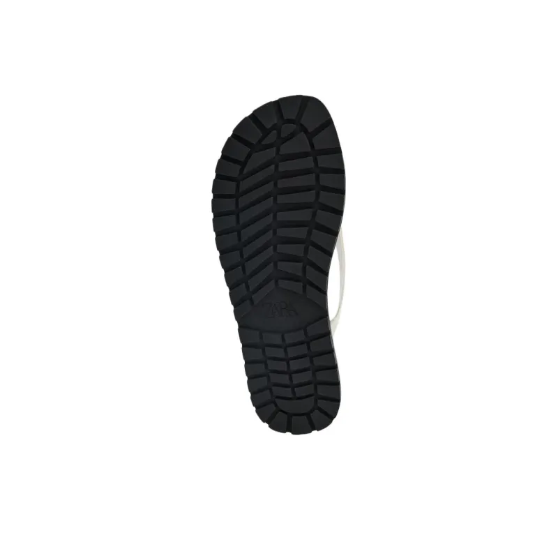 ZARA Rubber Sole Abrasion Resistant Flip Flops Women's White-5