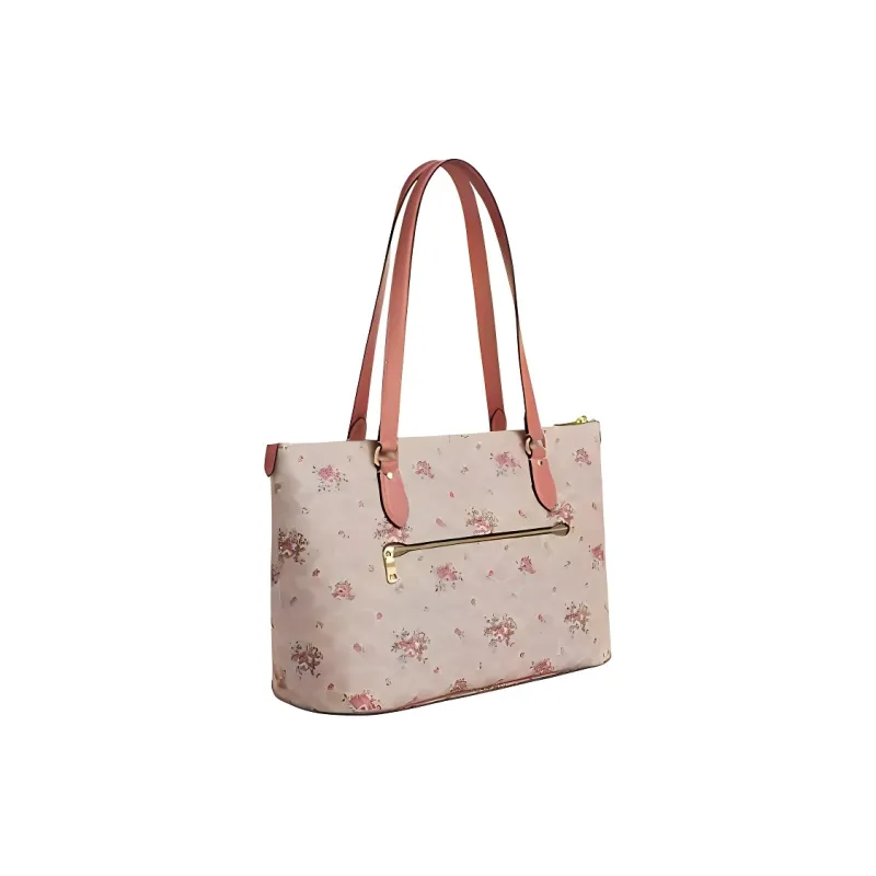 COACH Gallery Signature Coated Canvas Tote Bag, Shopping Bag, Shoulder Bag Tubas Women's Gold Sand-1