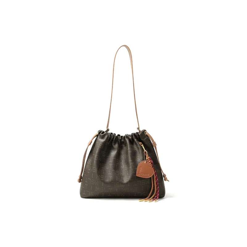 MashaLanti PVC Synthetic Leather Shoulder Bag Regular Women's Coffee & Brown-1