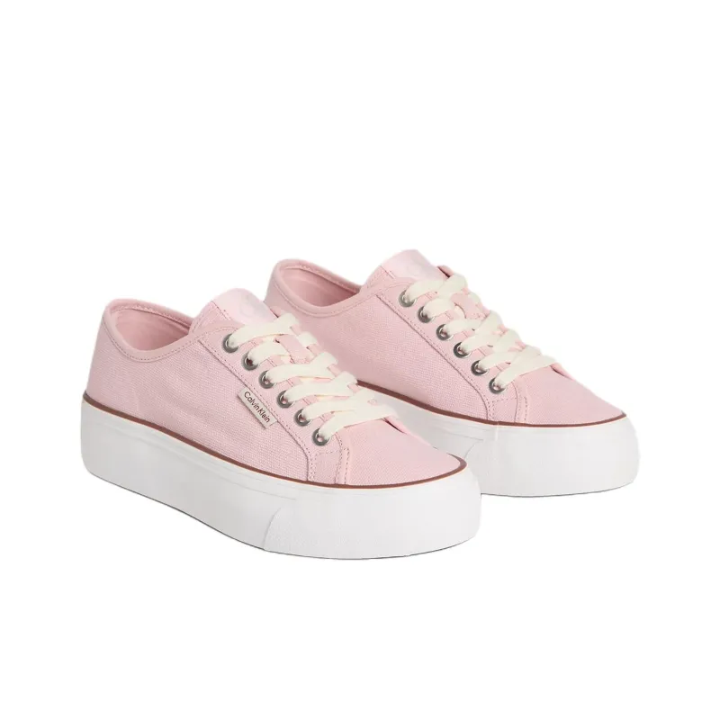CKJ CALVIN KLEIN JEANS Low Top Canvas Shoes Women's Pink-1