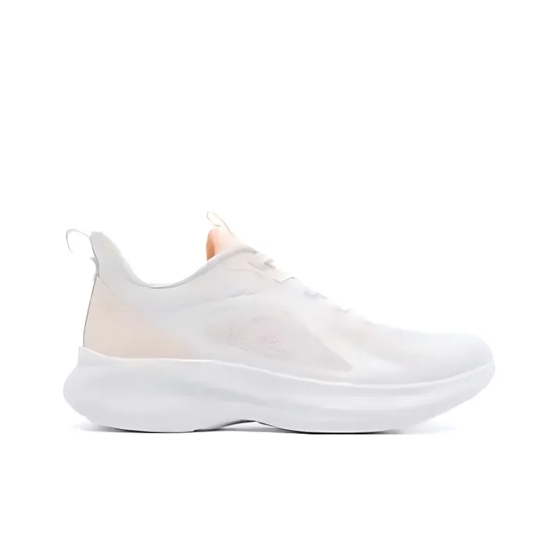 QIAODAN Wear resistant And Lightweight Low Top Casual Training Long Distance Running Shoes Women's White Pink-1