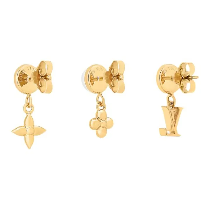 LOUIS VUITTON Metal, Resin Earrings Women's Gold-2