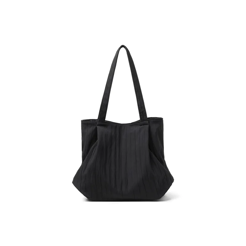 PT'SON Fabric Tote Handbag, Shoulder Bag Regular Women's Ecru/Black-14