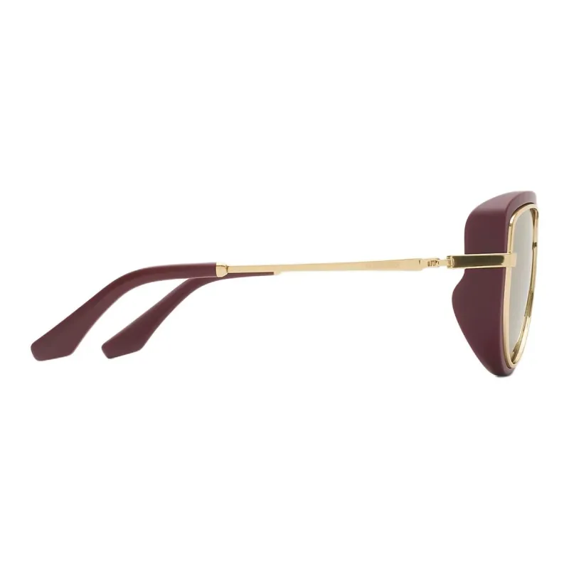 Burberry Nylon Metal Irregular Shape Sunglasses Unisex Brown-1