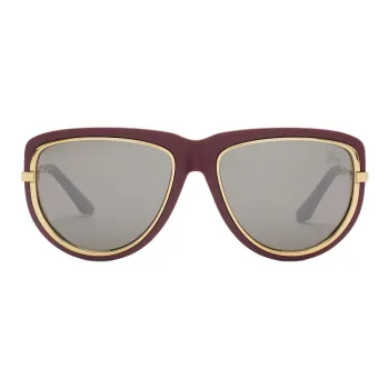 Burberry Nylon Metal Irregular Shape Sunglasses Unisex Brown