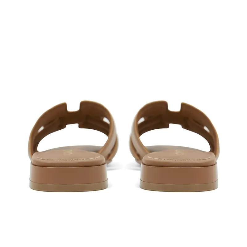 COMELY Slide Slippers Women's Mocha Mousse Brown, Elegant White-4