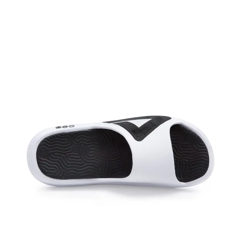 PEAK Tai Ji1.0 Quiet Slip Resistant Abrasion Resistant Slide Slippers Unisex White Black-4
