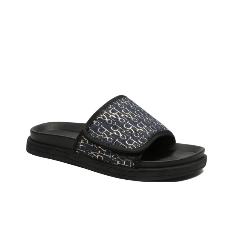 ΛOLUNKΛ PU Polyurethane Slip Resistant Odor Resistant Abrasion Resistant Slide Slippers Men's Black-3