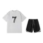 2 Pack (White Heather Gray Top+Black Shorts)