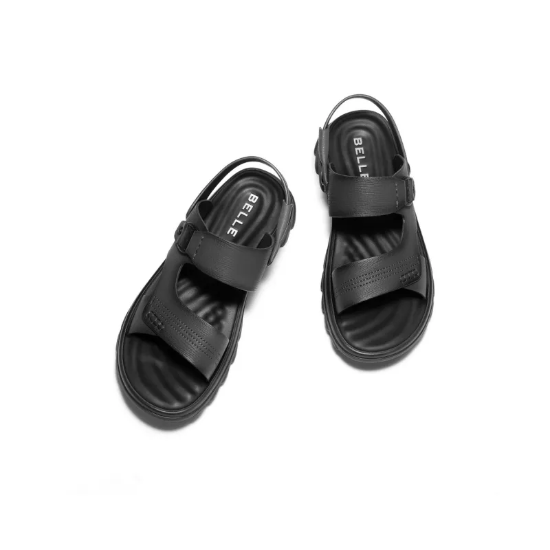 BELLE Beach Sandals Men Black, Gray-2