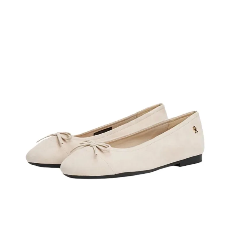 Tommy Hilfiger TH Monogram Casual Single Shoes Women's Beige-2