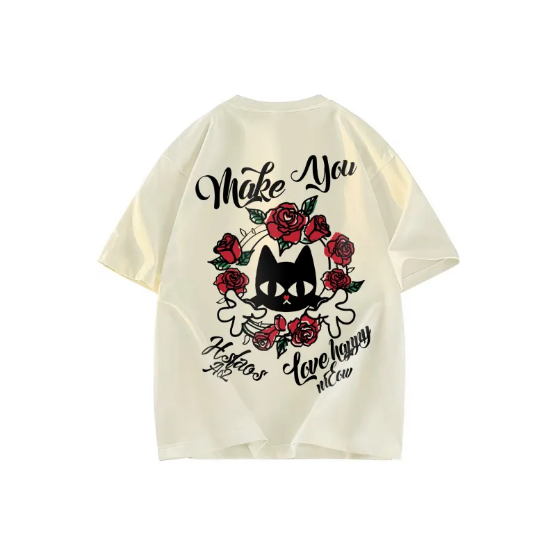 A02 T-Shirts Unisex Light Beige Apricot-1