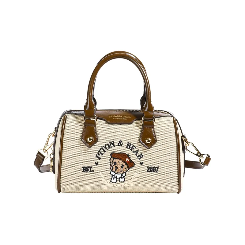 North Pack Sail Boston Bag, Shoulder Bag, Crossbody Bag, Handbag Women's Ecru/Khaki-0