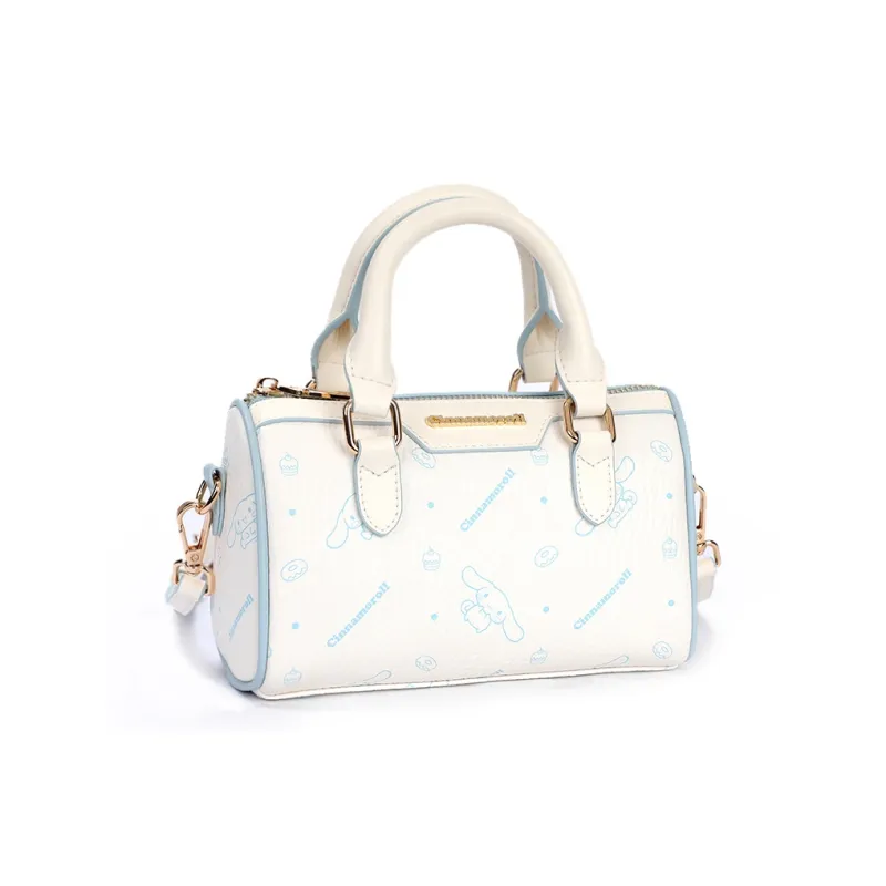 MESUCA Synthetic Leather Boston Bag, Shoulder Bag, Crossbody Bag, Handbag Women's Cinnamoroll Blue White-2