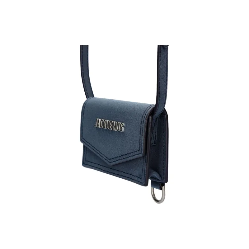 Jacquemus Cow Leather Shoulder Bag Crossbody Bag Card Holder Wallet Men's Blue-2