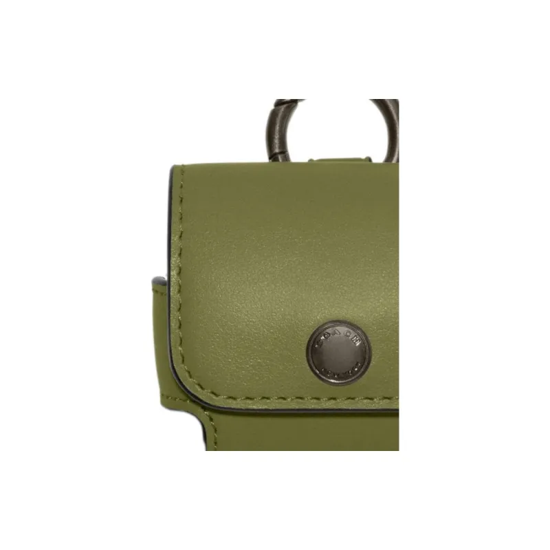 COACH Refined Calfskin AirPods Pro Earphone Case Men's Olive Green-3