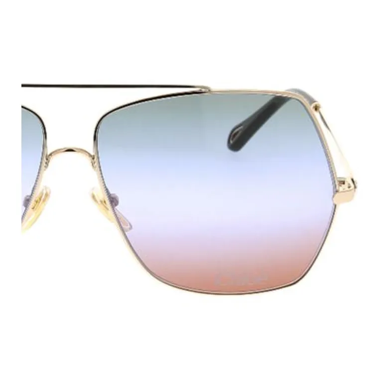 Chloe Acetate Aviator Sunglasses Unisex Gold-2
