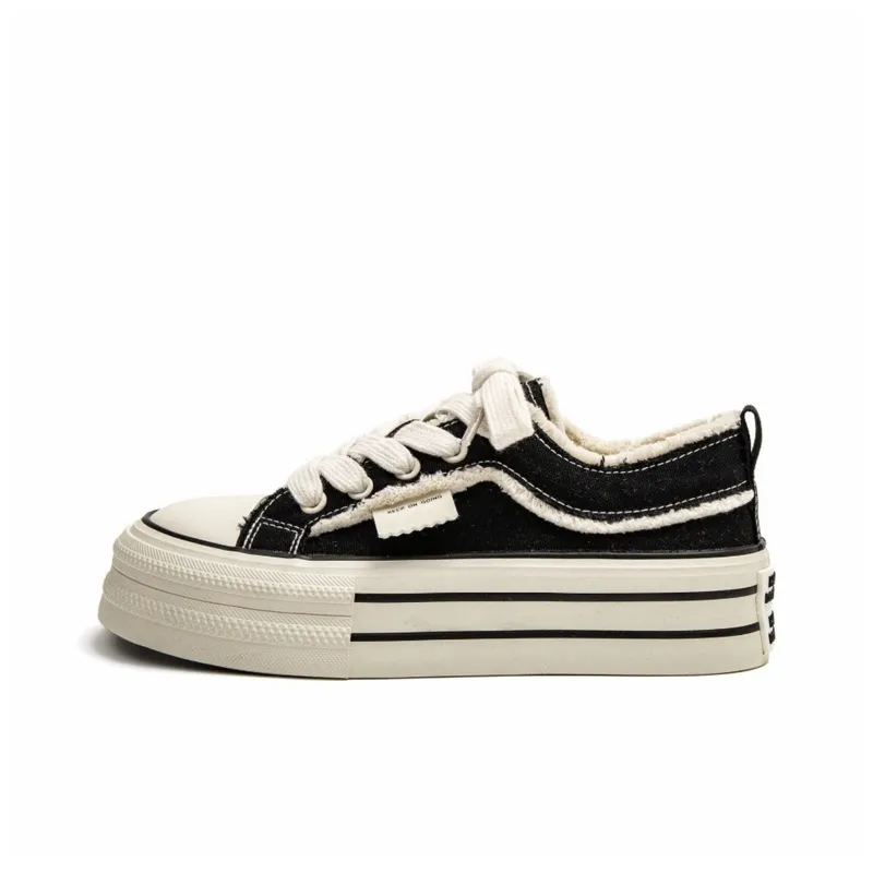 POEM KOEL Height Increasing Abrasion Resistant Breathable Slip Resistant Low Top Skateboard Shoes Women's-5