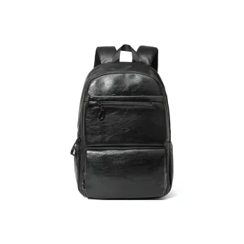 MASTER CANVAS Leather Backpack Unisex Black