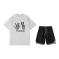 2 Pack (White Heather Gray Top+Black Shorts)