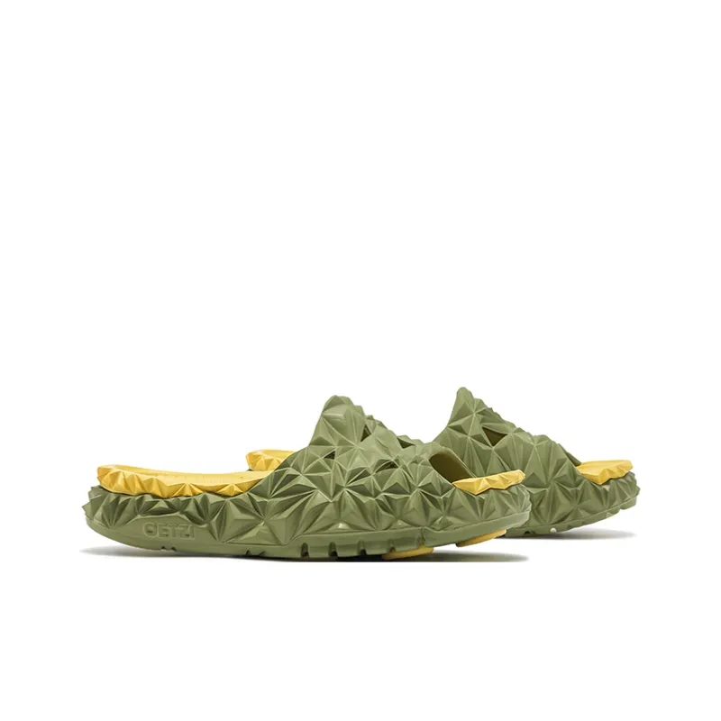 OETZI EVA Abrasion Resistant Slide Slippers Unisex Yellow Green-2