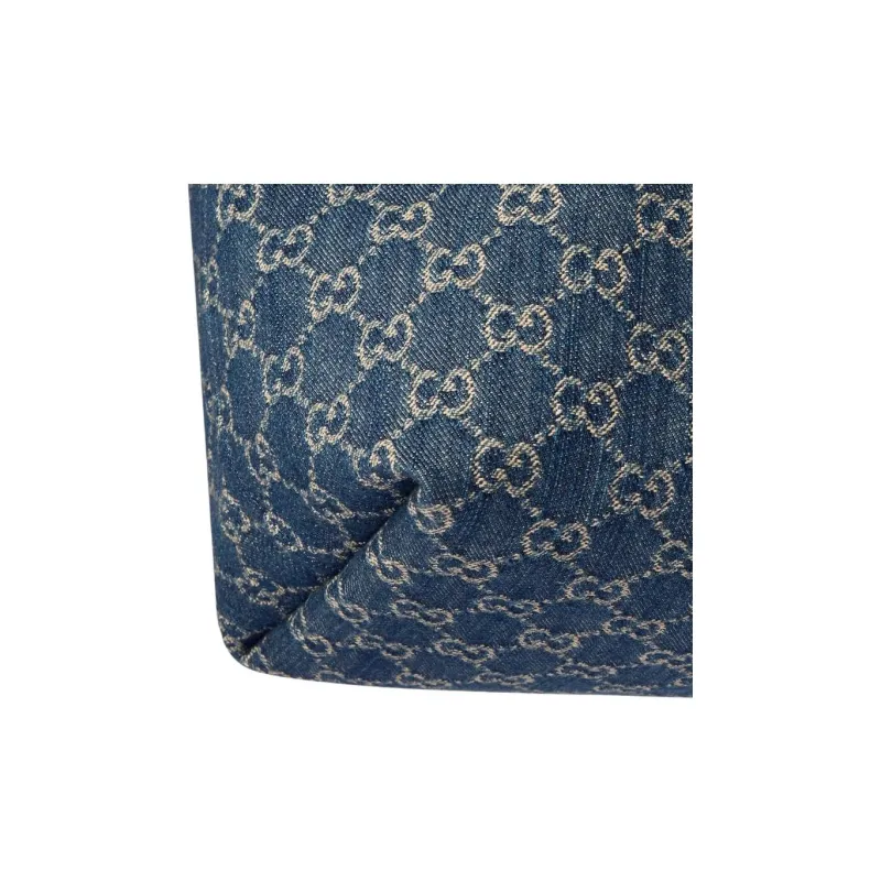 GUCCI Denim Tote Bag, Shopping Bag, Handbag Tubas Women's Blue-5