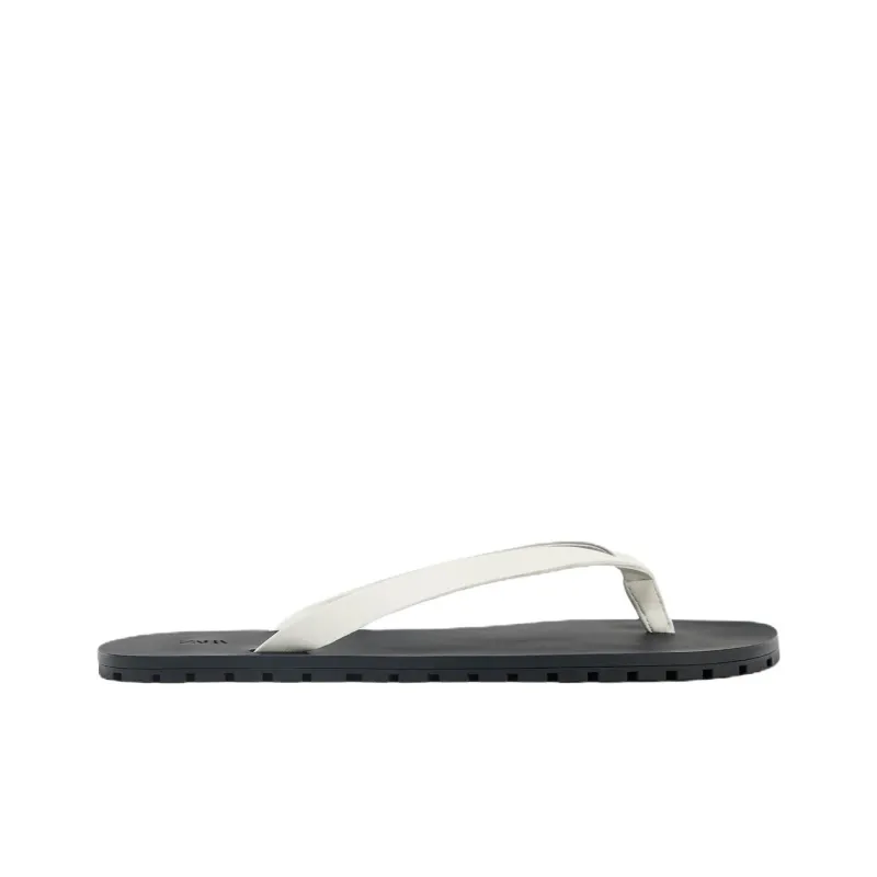ZARA Rubber Sole Abrasion Resistant Flip Flops Women's White-1