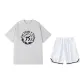2 Pack (White Heather Gray Top+White Shorts)