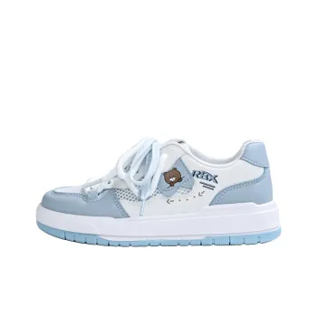 RENBEN Lightweight And Breathable Low Top Skateboard Shoes Women's White Blue