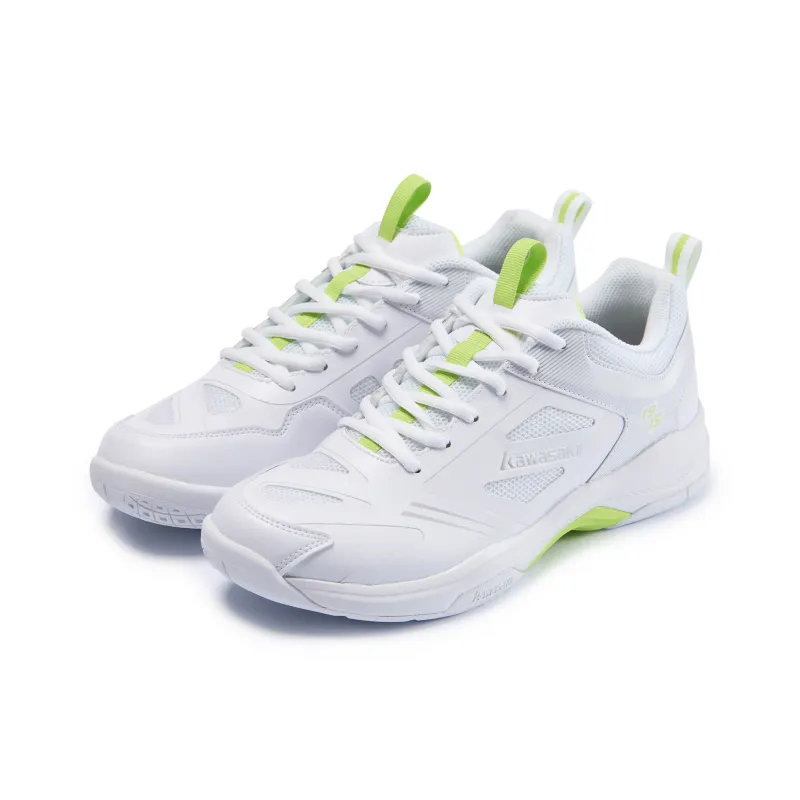 Kawasaki Brocade Fruit Slip Resistant, Abrasion Resistant, Breathable Low Top Badminton Shoes Unisex White Green-1