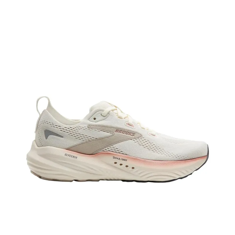 Brooks Glycerin 22 Anti Slip Wear Resistant Low Top Casual Running Shoes Women's Beige-1