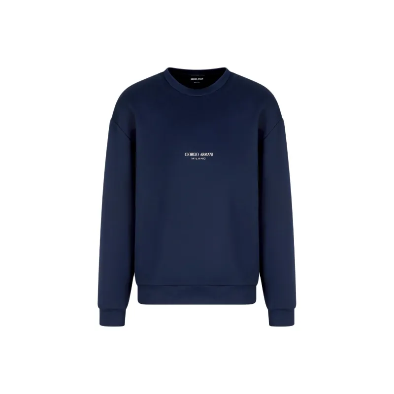 GIORGIO ARMANI Milano Logo Embroidered Crewneck Sweatshirt-0