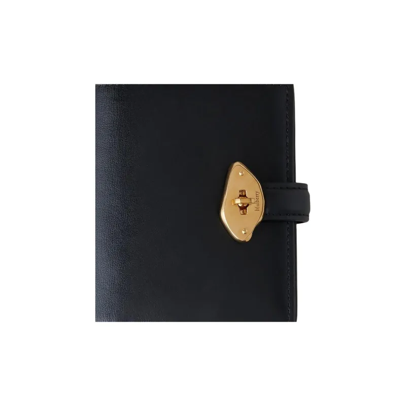 Mulberry Glossy Leather Wallet Women's Black-3