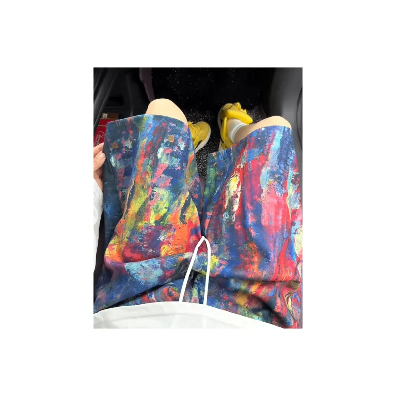 SIL VITIN Casual Shorts Unisex Rainbow Graffiti-4
