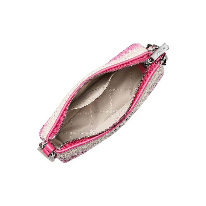MICHAEL KORS Jet Set Straw Shoulder Bag, Crossbody Bag Trumpets Women's Dragon Fruit-1