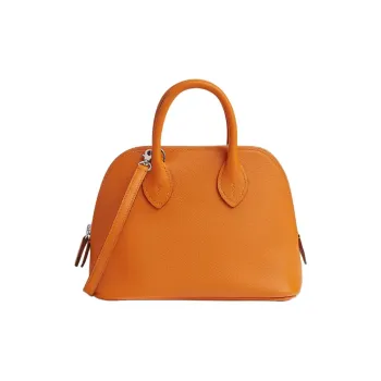 HERMES Bolide Evercolor Calfskin Handbag Mini Women's Apricot & Gold